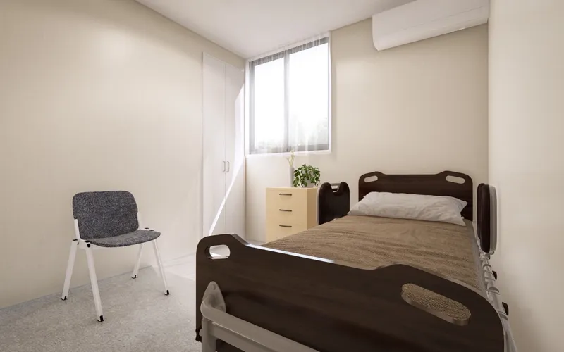 光が差し込む明るい居室の様子